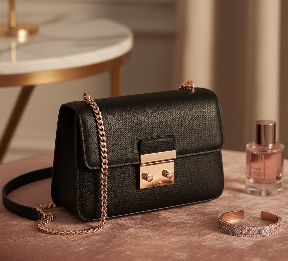 Sac minimaliste femme en cuir, design épuré et intemporel, collection Minimal Chic Lunéa
