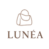 Logo LUNÉA avec dessin minimaliste d’un sac à main au‑dessus du nom de la marque