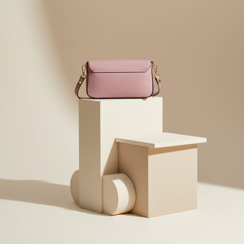 Borzatta Mini sac à bandoulière en cuir rose