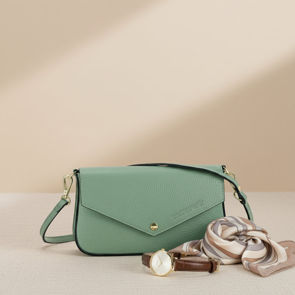 Borzatta Mini – chaîne dorée amovible – mini sac soirée cuir pleine fleur – port clutch ou bandoulière – Lunéa