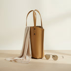 Renata Grand Cabas – porté à l'épaule – grand sac cuir cognac femme – bureau et quotidien – Lunéa