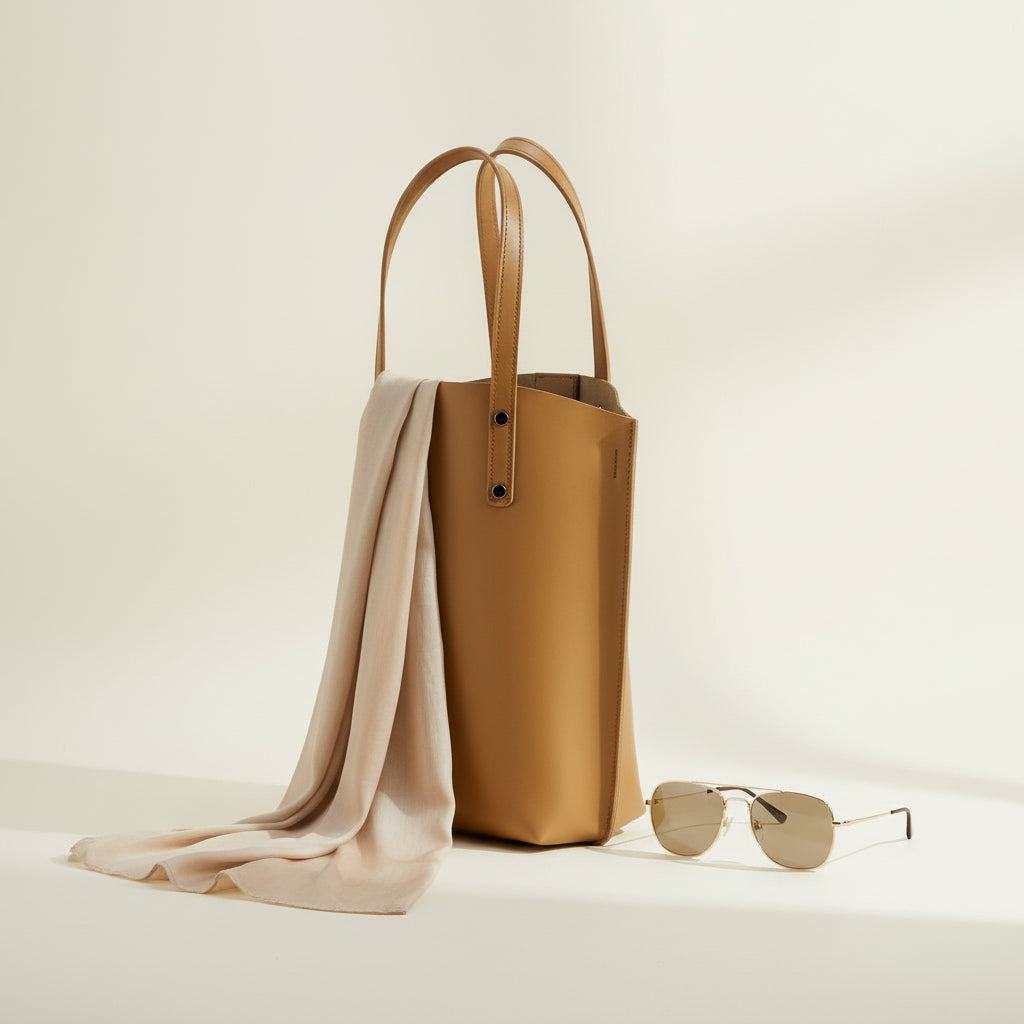 RB1024S  | Borsa Donna a Mano in Vera Pelle Made in Italy con tracolla removibile. Sacca grande interna estraibile. Accessori Canna di Fucile Lucido - Colore Cognac - Dimensioni: cm 48x31x11-3