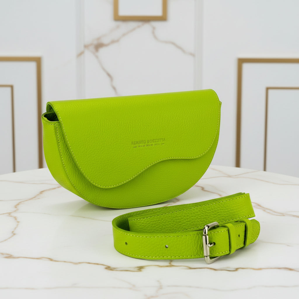 Borsa Donna sac bandoulière femme en cuir véritable vert