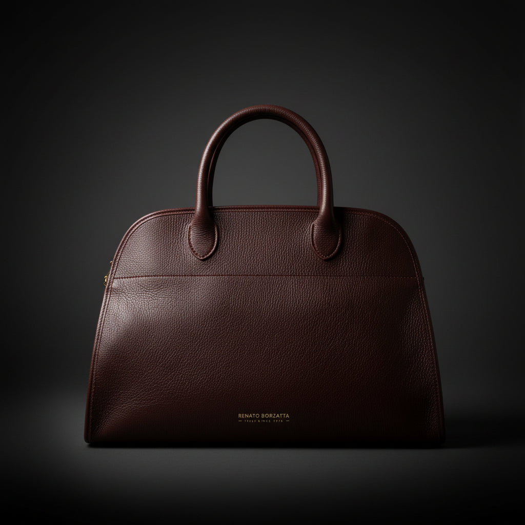 Frida - Grand Sac à Main Cuir Pleine Fleur cognac, Made in Italy