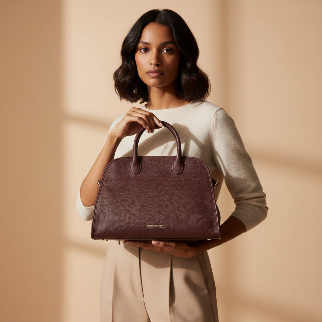 Frida Bordeaux sac à main italien en cuir