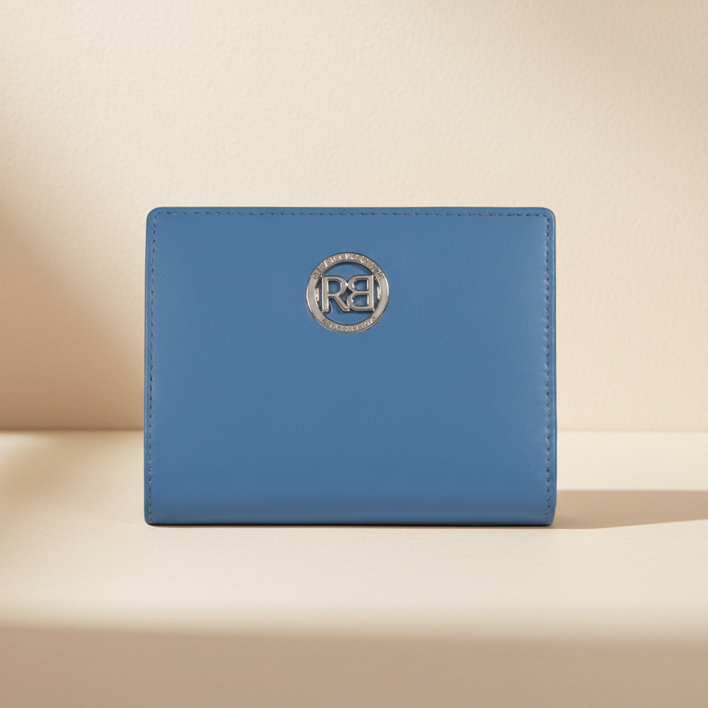 RB1083SCP | Portafogli Donna Made in Italy in Vera Pelle Liscia Opaca. Colore Glicine. Dimensioni (da chiuso): cm 13 x 9 x 2,5-0