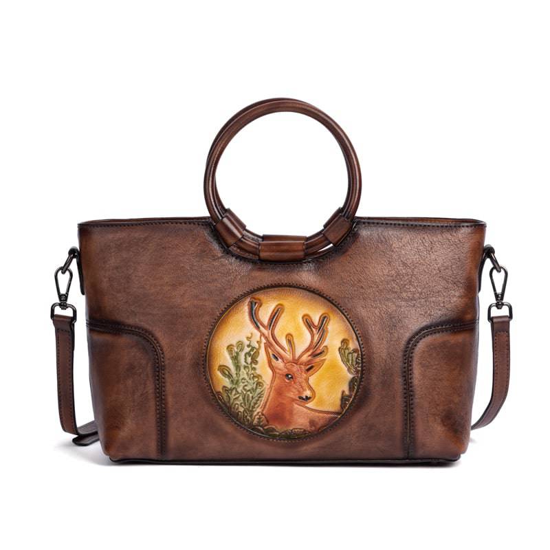 Cervus Heritage sac vintage en cuir gravé