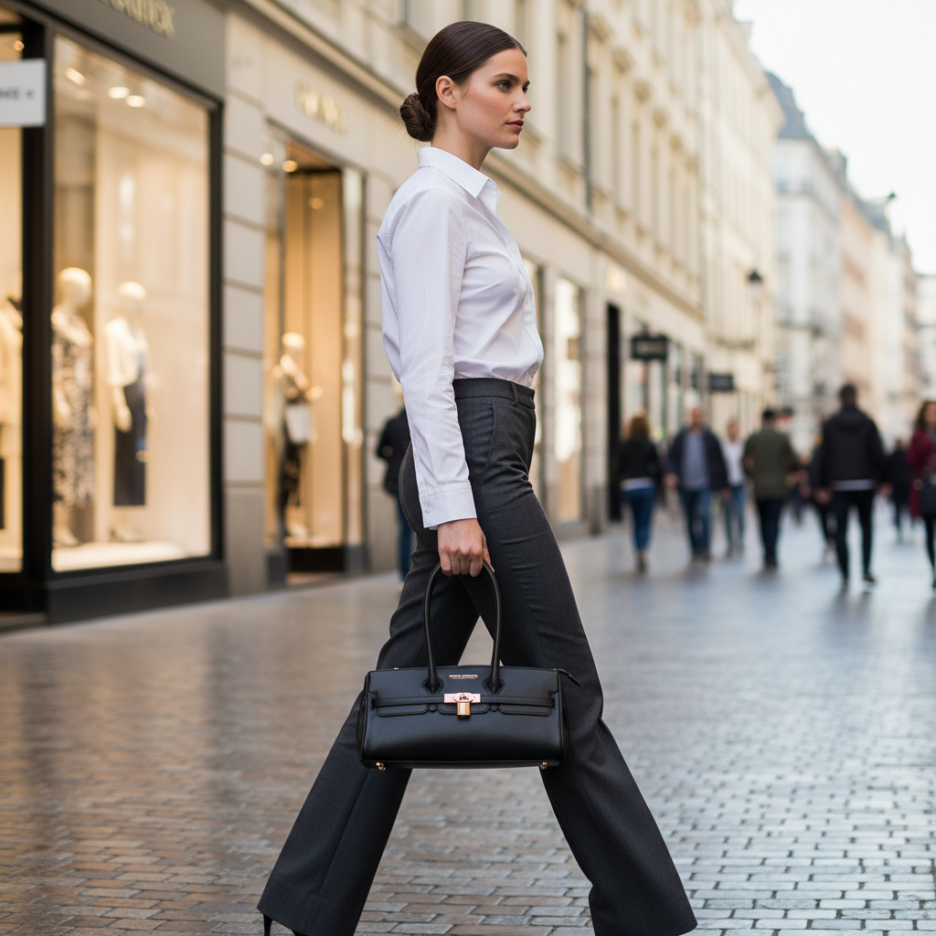 Sac porté épaule Arianna en cuir sauvage souple noir, fabriqué en Italie, avec accessoires métal or mat et format 34 × 15 × 16 cm, poignée de 20 cm.