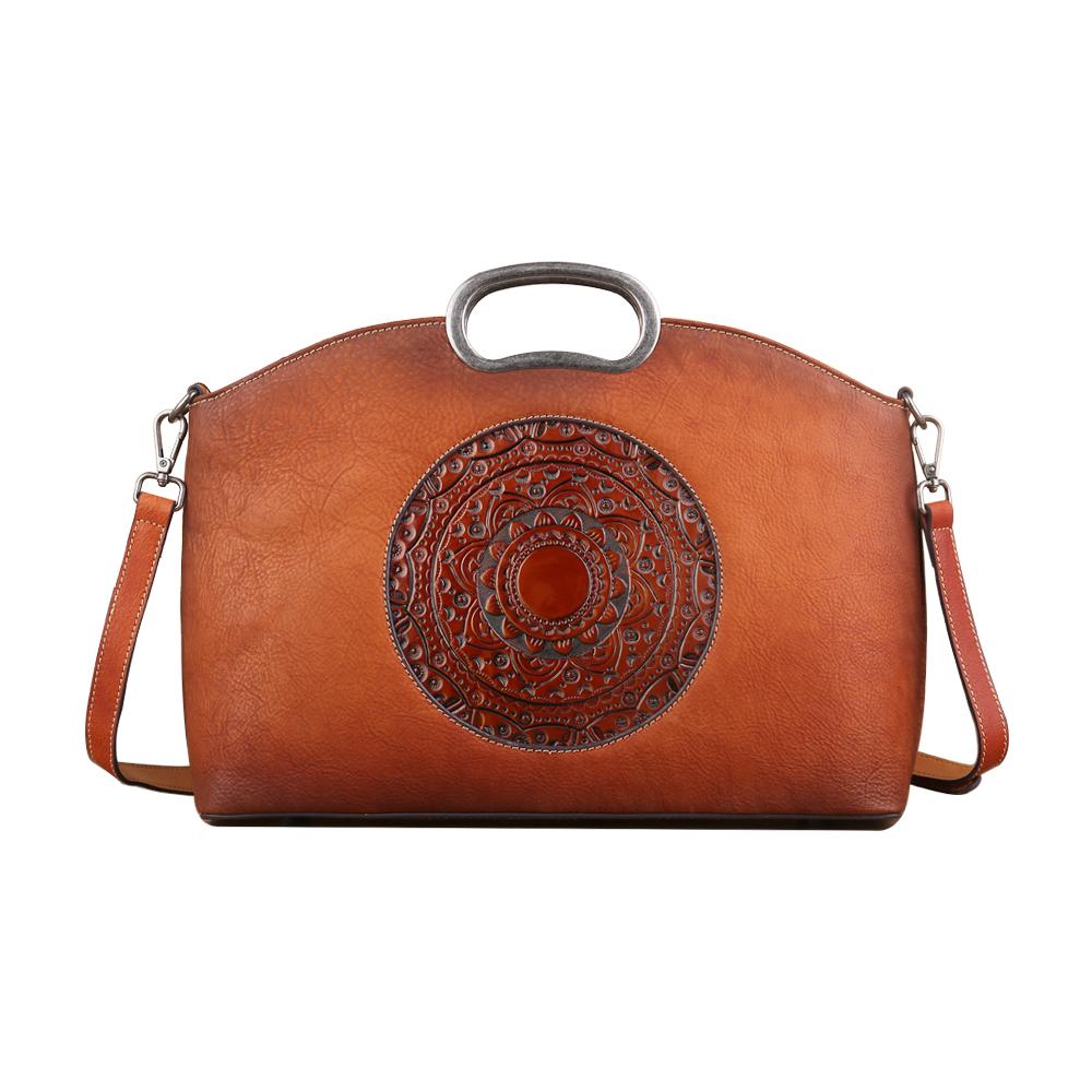 Aurea Vintage tote structuré en cuir bicolore